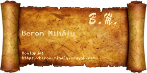Beron Mihály névjegykártya