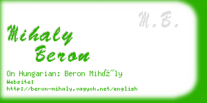 mihaly beron business card
